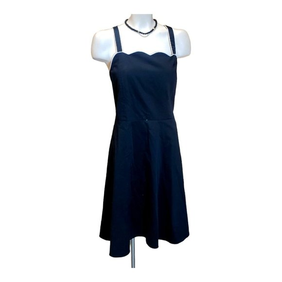 Vtg R & K Originals Blue Sleeveless Scallop Neckline Rockabilly Retro Dress  14 - Picture 1 of 9